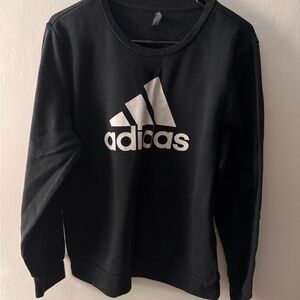 adidas Black Crewneck Sweatshirt with White Emblem